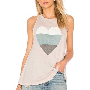 Sundry Heart Trapeze Tank in Gray